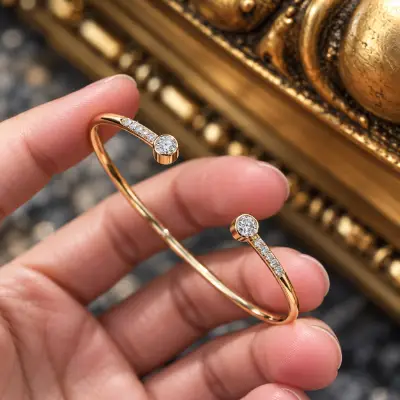 Bracelet or jaune 750 millièmes et diamants
