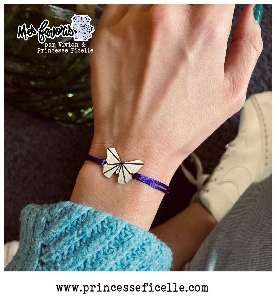 Bracelet origami papillon